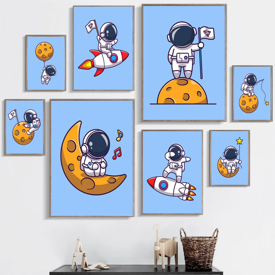 Мультяшные настенные постеры и принты в скандинавском стиле для путешествий, искусство на холсте, картины на стену, декор детской комнаты