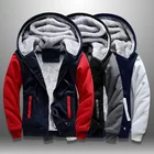 Повседневная Мужская Флисовая теплая толстовка, зимняя верхняя одежда, утепленная куртка, Мужская Приталенная толстовка на молнии с капюшоном, Мужская Уличная одежда, спортивный костюм для мужчин