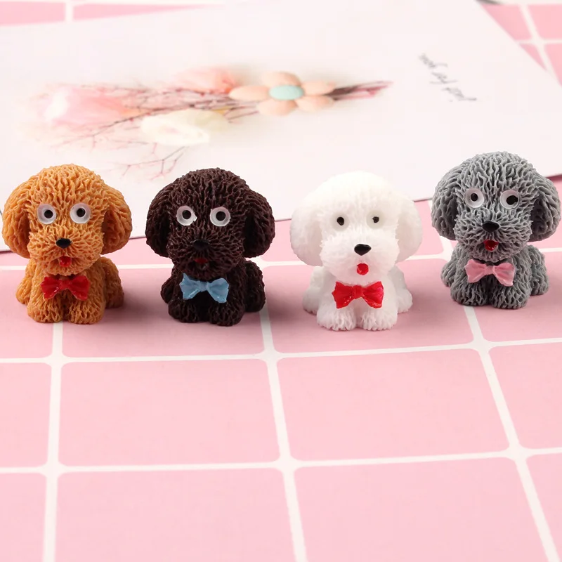 Милый DIY 3D щенок-мультфильм из смолы аксессуары креативный брелок животного планшет микро-ландшафт декорация C230.