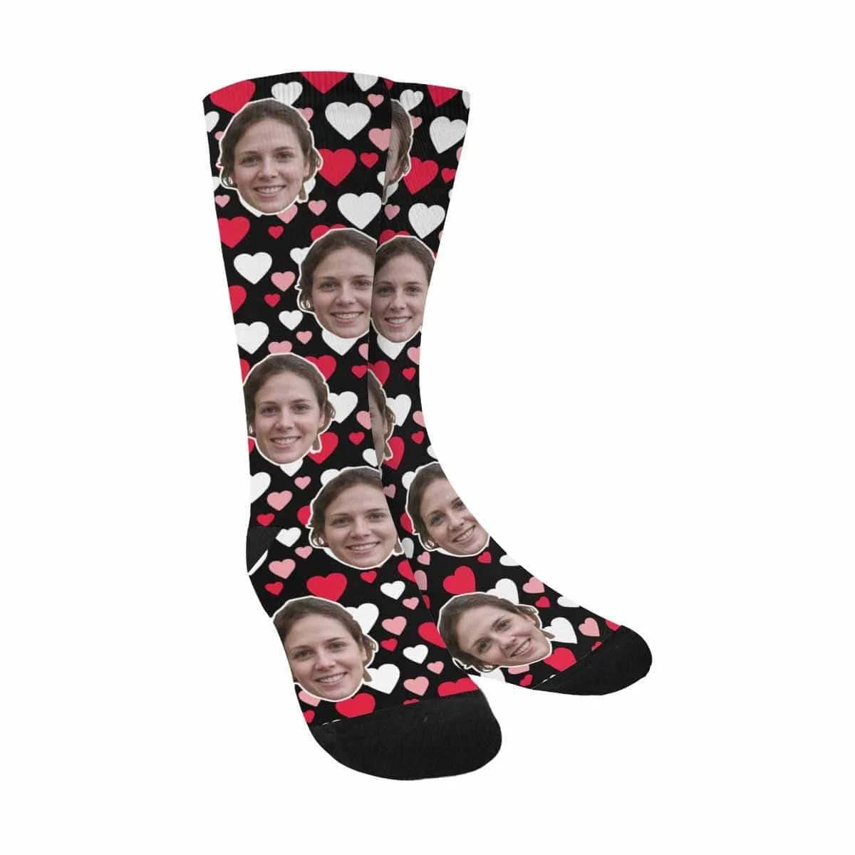 

Custom Face Different Heart Sublimated Crew Socks
