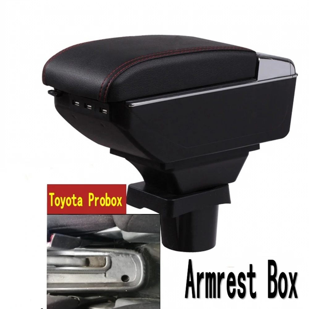 

Подлокотник для Toyota Probox, центральный контейнер для хранения с подстаканником и пепельницей, USB, для Toyota Probox