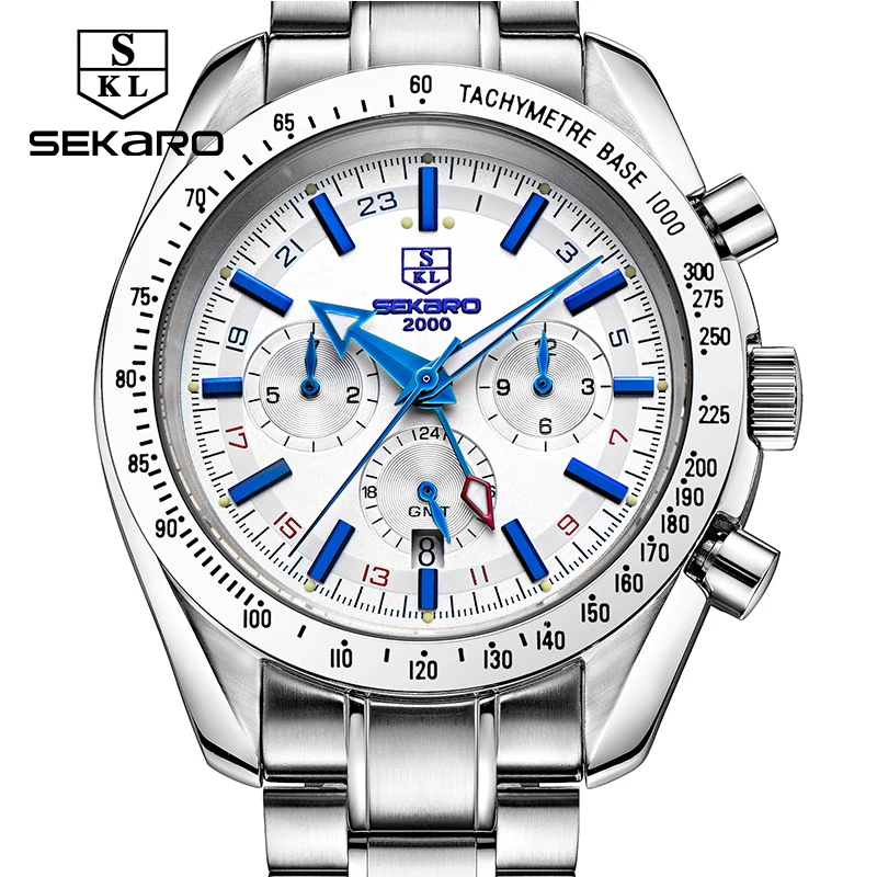 Мужские автоматические часы Sekaro дизайнерские из нержавеющей стали