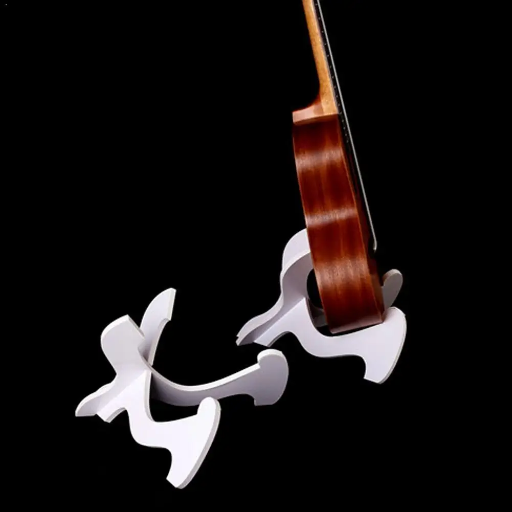 

1 PCS Vertical Stand Guitar Wood Bracket Accessories Folding Stand Ukulele Ukulele White Shelf Guitar 19*25CM Holder Ukulel T5M4