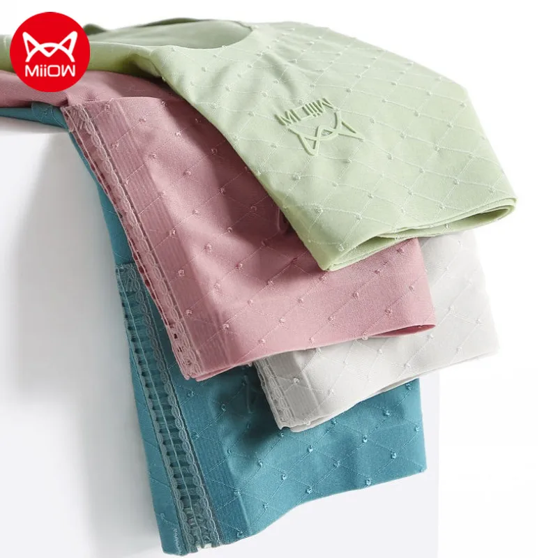 

Женские летние ультратонкие дышащие трусики MiiOW со средней посадкой, хлопковые трусики для девушек, 3 шт.