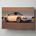 Современное искусство, декоративные картины, суперкар, порсши, 911, белая Автомобильная Настенная картина, холст, плакаты и принты, декор для гостиной