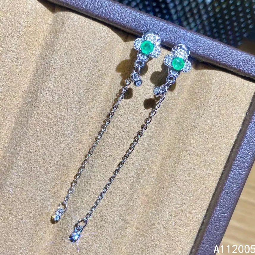 Женские серьги-капельки из серебра 925 пробы с изумрудами | Украшения и аксессуары