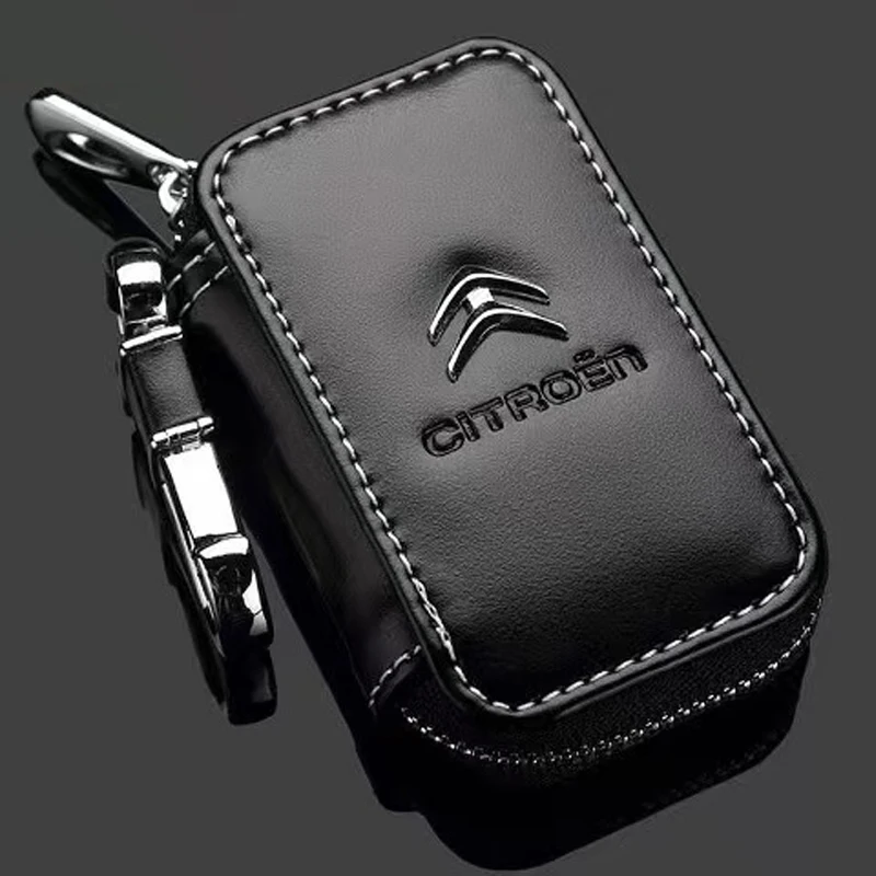 

Leather Car Key Case Cover Shell Zipper Keychain For Citroen C2 C3 C4 C5 C1 Elysee Berling Xsara Picasso Saxo Cactus DS3 DS4 DS6