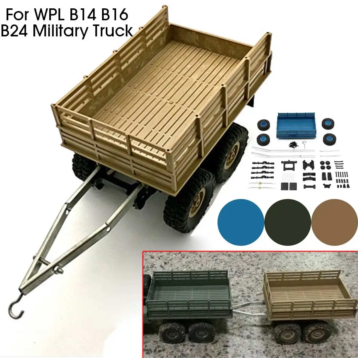 Для Wpl B14 B16 B24 Rc автомобильные аксессуары Diy 4 колесный трейлер грузовик газ Замена