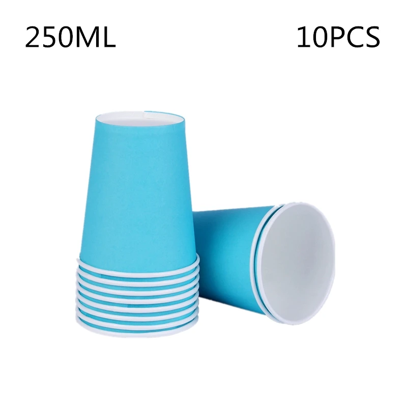 10pcs cup 10 шт./лот одноразовая посуда сплошной по производству бумажных тарелок зеленый соломы на день рождения Рождественский Свадебный декор детский душ вечерние поставки - Цвет: 10pcs cup