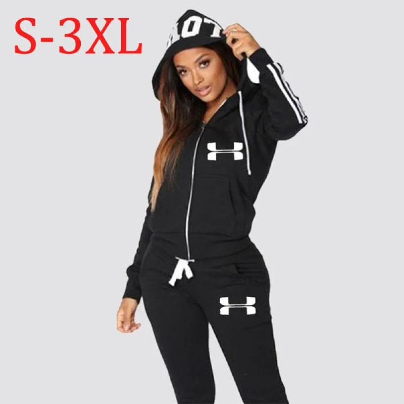 

Women New Style Hoodies 2 Piece Set Long Sleeved Tops and Trousers Sportswear Suit Tracksuit Jogging Suits