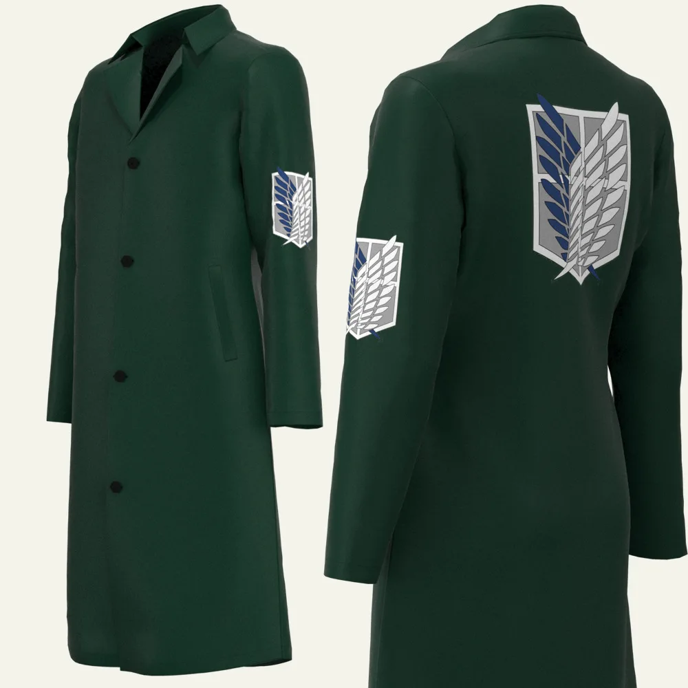 

Anime Attack on Titan Cosplay Cloak Coat Shingeki no Kyojin Levi Rivaille Mikasa Eren Jacket Long Trench Coat Halloween Costumes