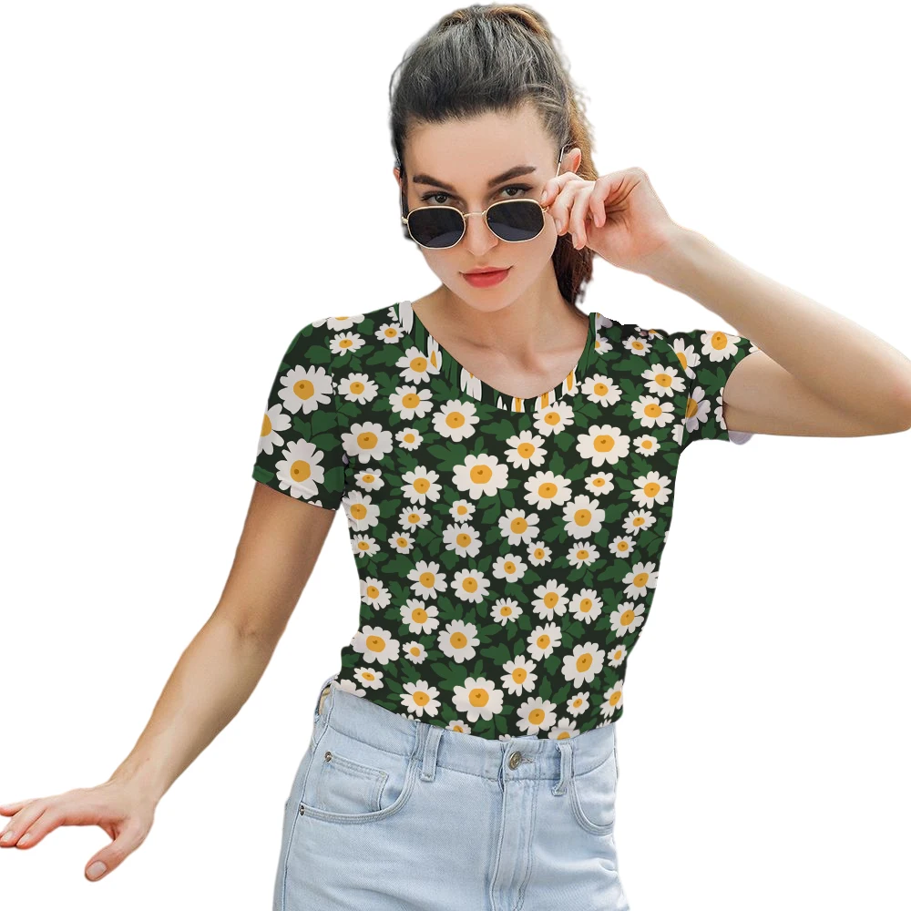 

Women'S Summer T-Shirt Cartoon Fruit 90S Fashion Short-Sleeved Clothes Flower Women'S T-Shirt Ladies Print Sexy T-Shirt T-Shirt