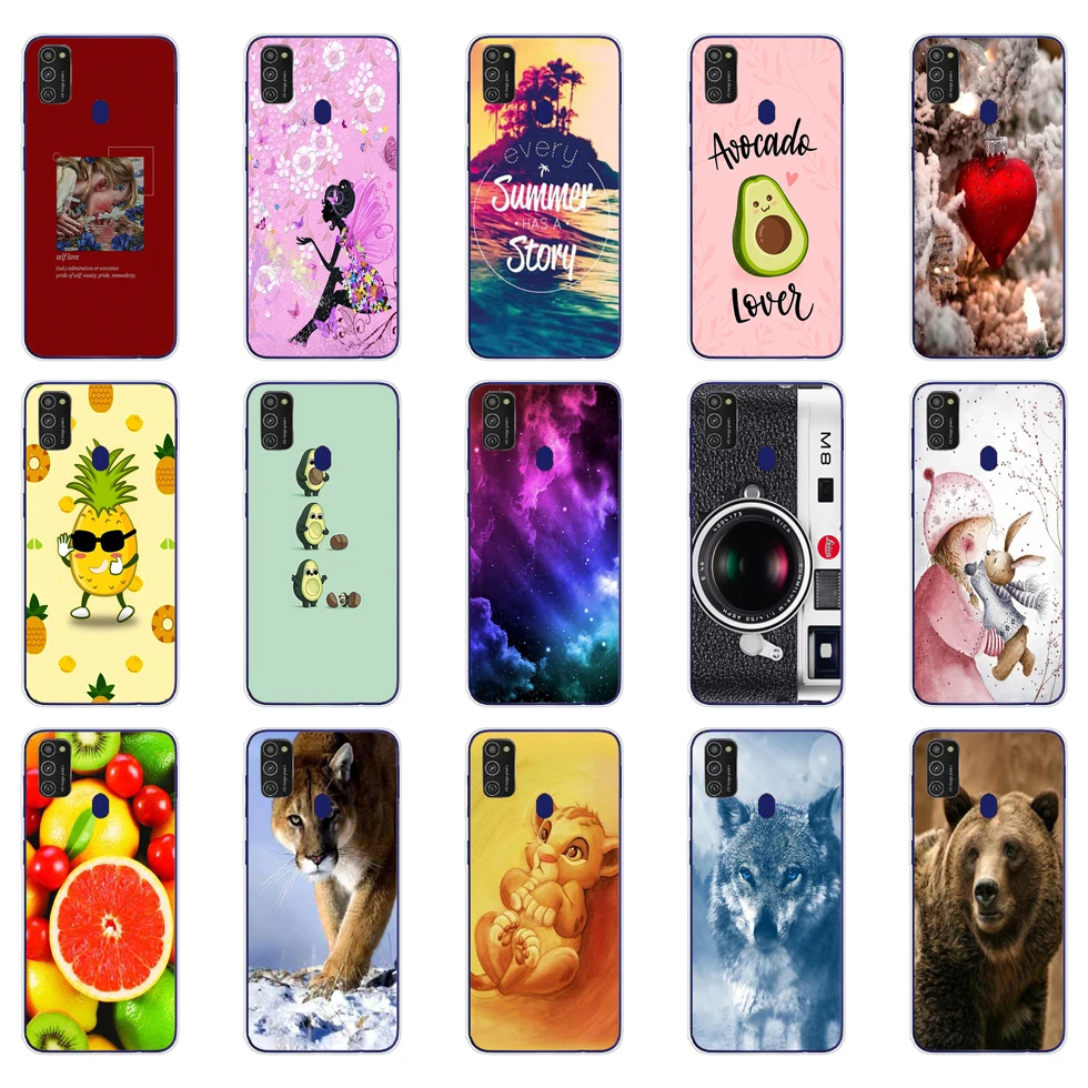 Чехол для Samsung M11 M21 мягкий силиконовый чехол из ТПУ Galaxy SM-M215FZGUSER m215 бампер Funda full 360