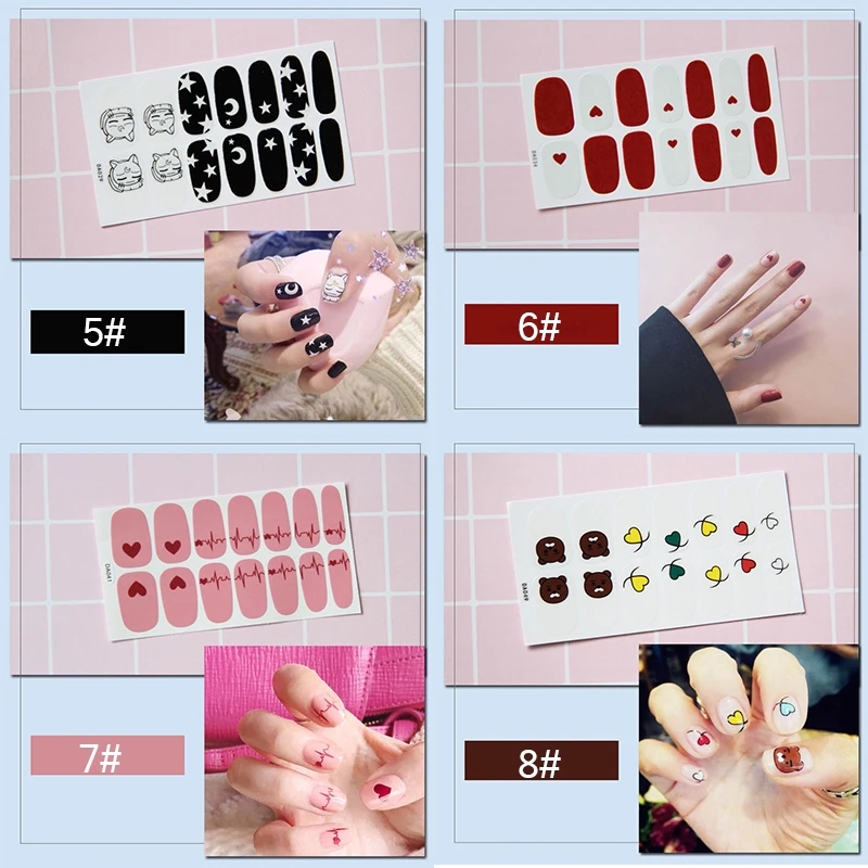 Наклейки для ногтей Фламинго Love Grid Pink Note прочные водонепроницаемые наклейки на