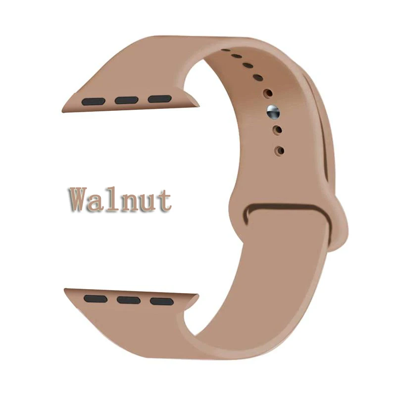Walnut Oulucci Одноцветный ремешок для apple watch 38 мм/40 мм/42 мм/44 мм спортивный ремешок силиконовый ремешок аксессуары для apple watch 5/4/3/2/1 - Цвет ремешка: Walnut