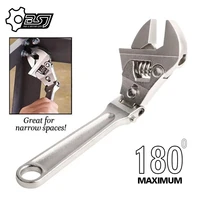 8 inch adjustable ratchet wrench folding handle dual purpose pipe wrench spanner key hand tool