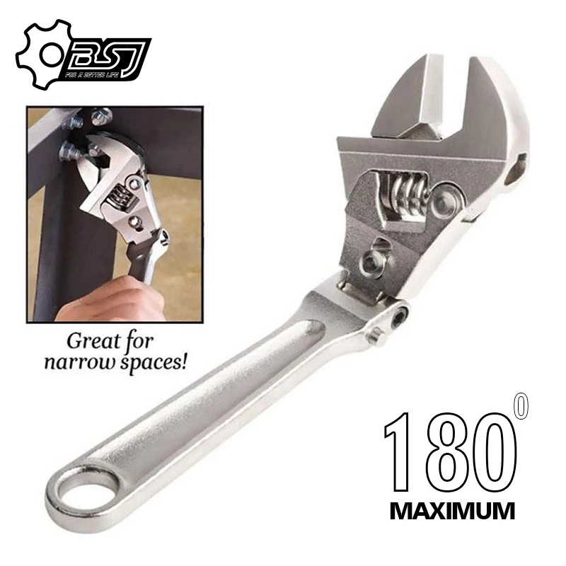 8 дюймов Регулируемый ключ Трещотка Складная ручка двойного назначения гаечный