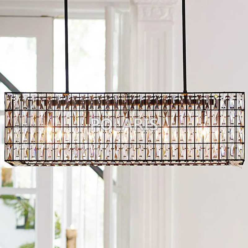 

Factory Outlet Modern Crystal Chandelier Lighting Vintage Linear Cristal Pendant Hanging Light for Home Dining Room Decoration