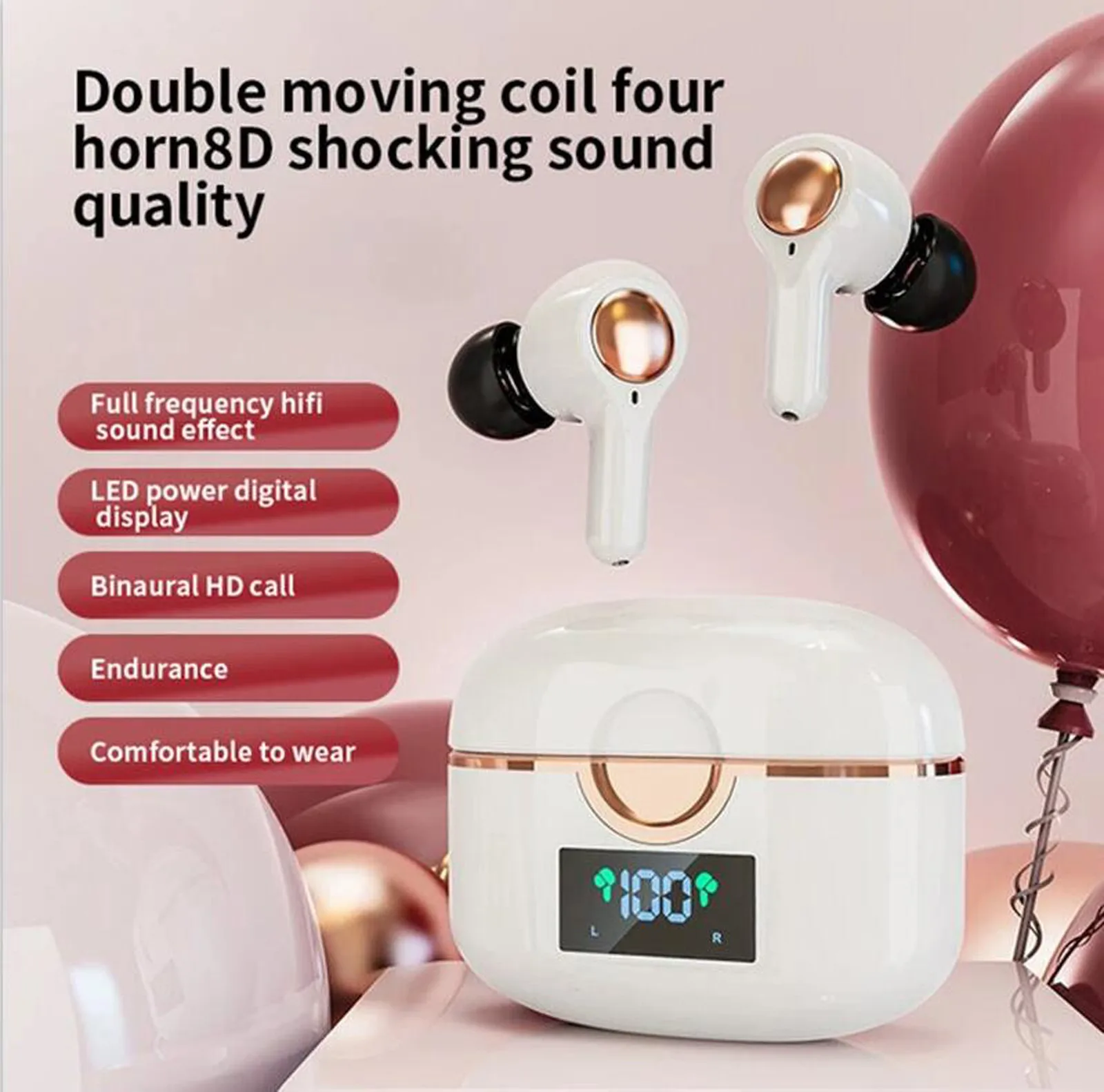 Новый Lasaier наушники вкладыши TWS с Led Беспроводной Наушники Hi Fi стерео Bluetooth