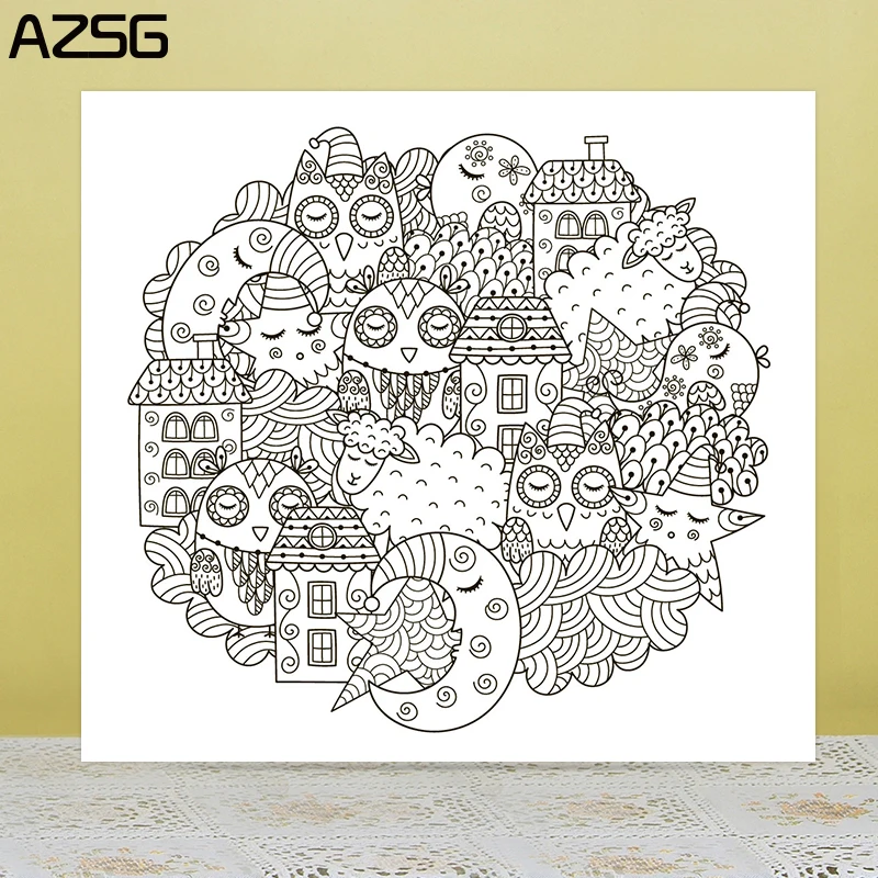 

ZhuoAng Moon and house Clear Stamps For DIY Scrapbooking/Card Making Decorative Silicon Stamp Crafts