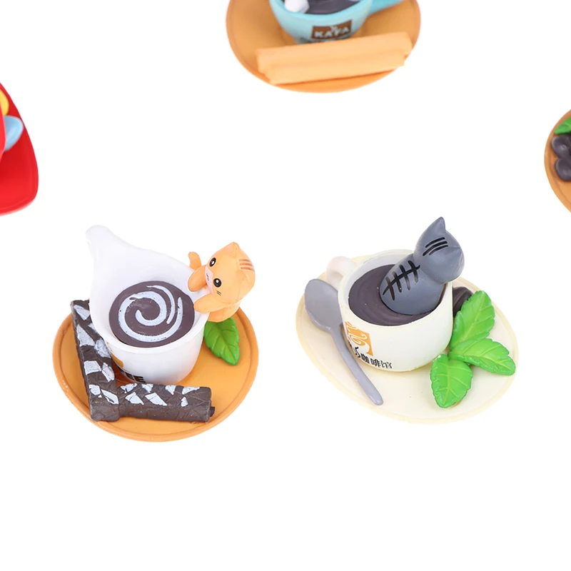 

1pcs Coffee Cat Animal Miniature Fairy Garden Home Decoration Mini Craft Dollhouse Micro Decor DIY Gift