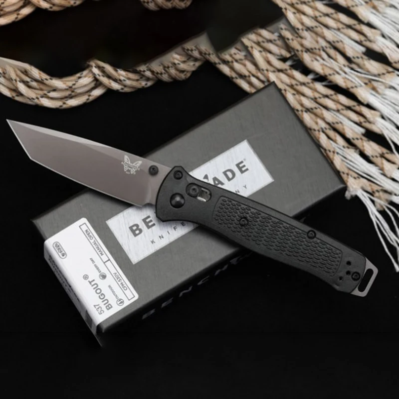 

New Benchmade 537 Folding Knife D2 Blade Nylon Glass Fiber Handle Outdoor Camping Self Defense Pocket Knives EDC Small Tool