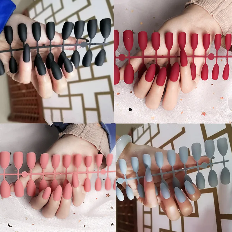 24 шт./компл. полное покрытие матовые накладные ногти дизайн ногтей маникюр Типсы