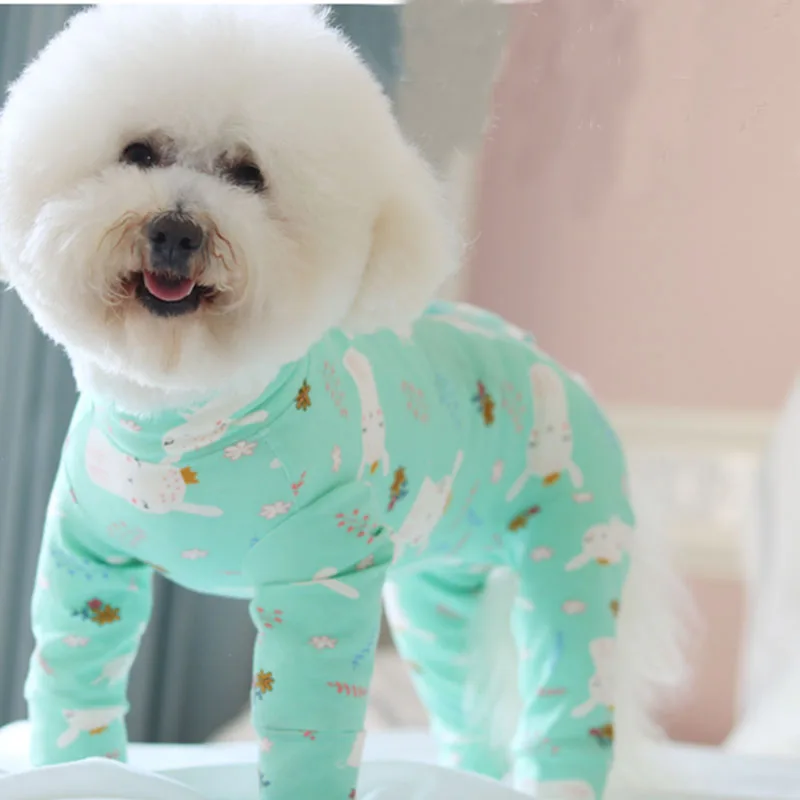 

Puppy Dog Spring Jumpsuits Sport Clothing Soft Cotton Wrap Belly Dogs Rompers Pet Dog Clothes Poodle Chihuahua Outerwear Outfits