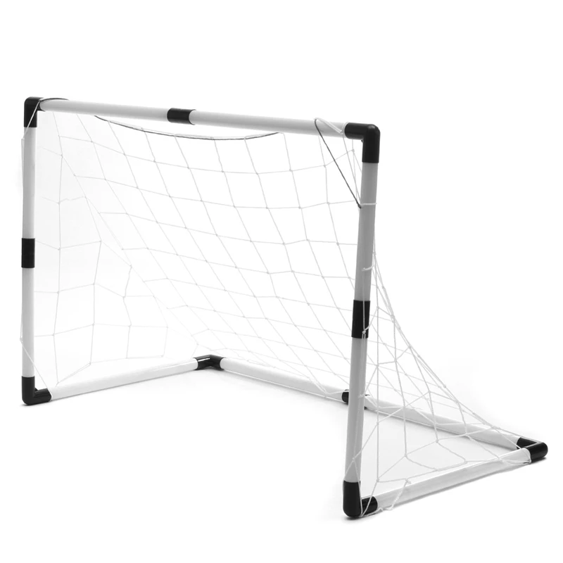 

2 Sets Detachable Diy Portable Children Sports Soccer Goals Practice Scrimmage Game Football Gate Diy White with Soccer Ball and