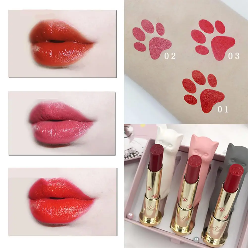 Hobbyлейн 3 цвета матовая водостойкая помада губная набор долговечная кристальная