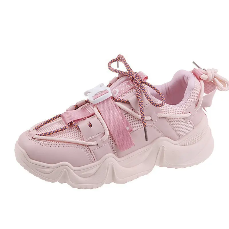 

New Mesh Breathable In Daddy Shoes Women Students Thick-soled Lace-up Breathable Casual Shoes Women Fashion Sneakers Tide