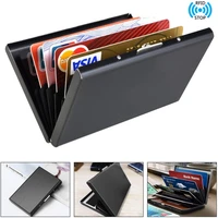 rfid blocking aluminum metal slim wallet anti scan credit card holder thin case pocket business id credit cards wallet holder