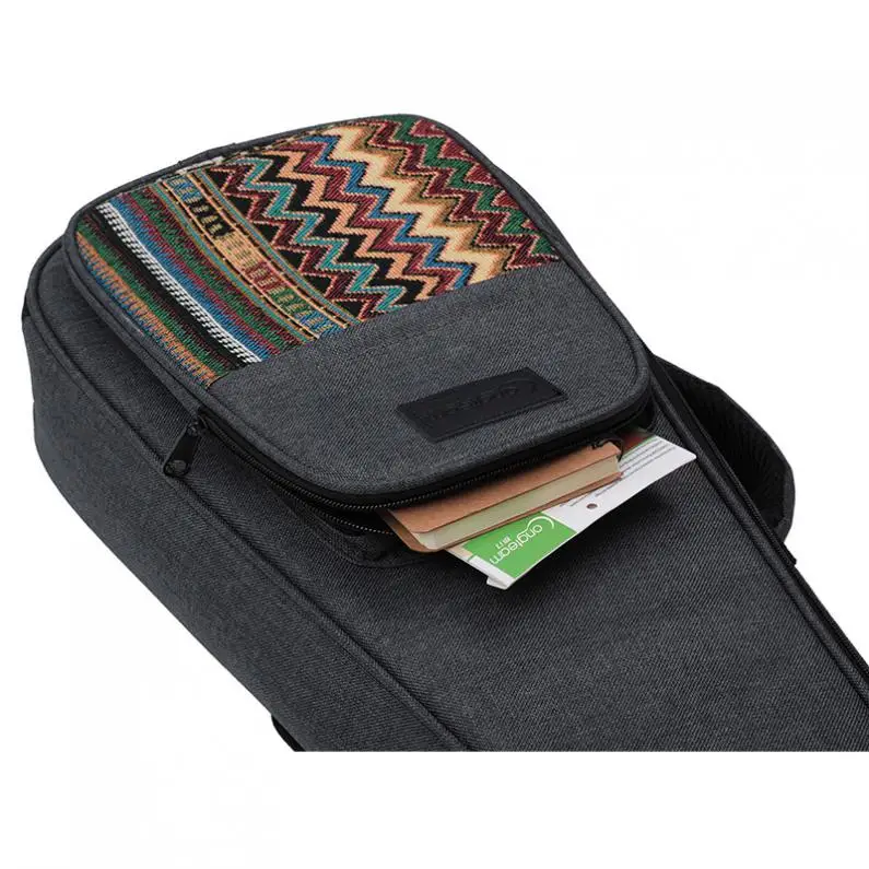 

21 / 23 Inch Ukulele Bag Bohemian Style Knitted Backpack Case 10mm Cotton Padding Adjustable Shoulder Strap Guitar Bags