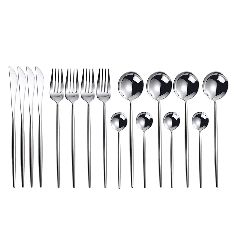 16 шт. набор столовых приборов из нержавеющей стали 304 черный с золотым ножом вилка