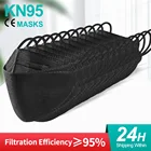 10-100 шт. 4D ffp2mask Black kn95 mascarillas negra взрослые 3-слойные fpp2 одобренные kn95 маски для рыбы CE респиратор Маска для лица ffp2 ffp3