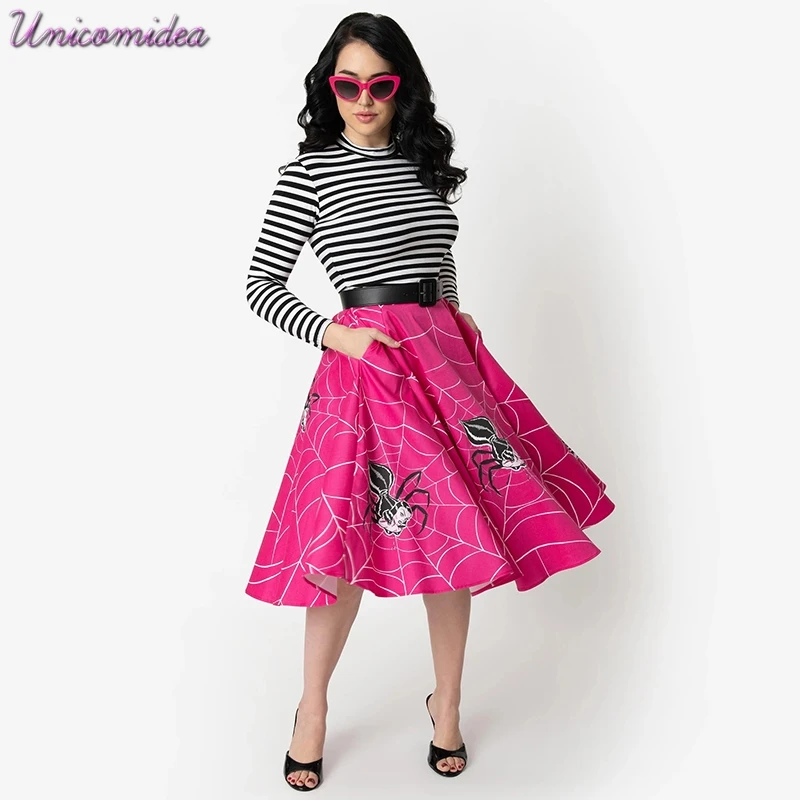 Высокая талия подиумная юбка в складку черные длиной до колена расклешенные юбки