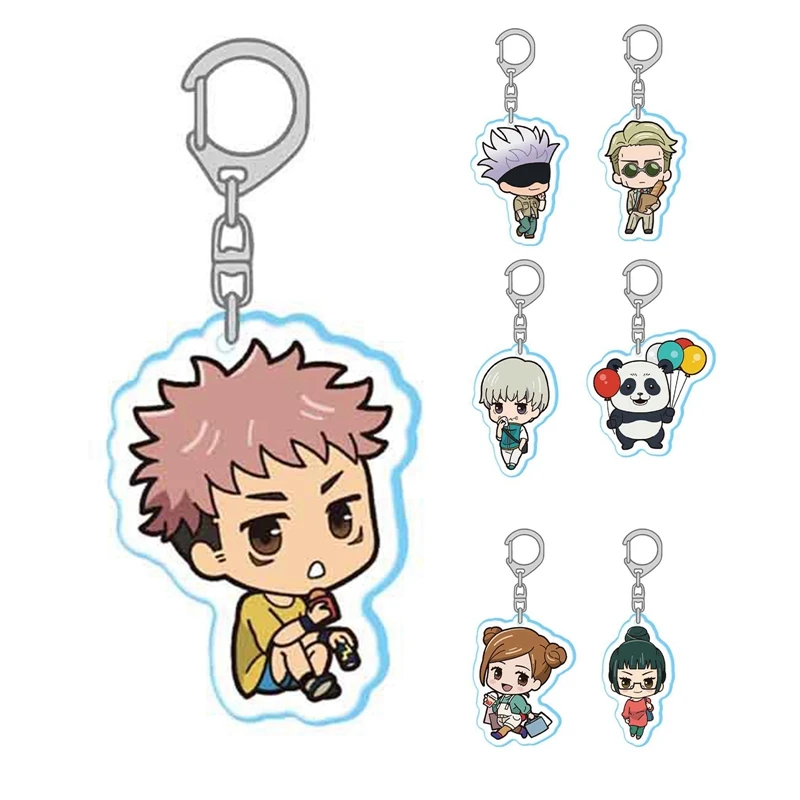 

Аниме брелок для ключей ююютсу Kaisen, мужской брелок для ключей, Женские аксессуары, милый брелок с подвеской в сумку, кольцо для ключей, акрил...