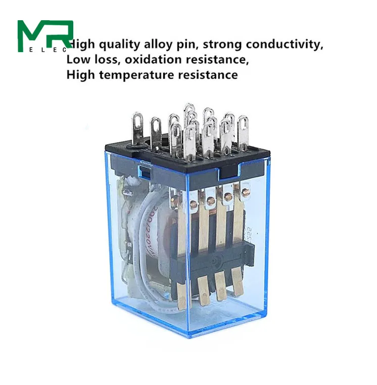 1 комплект MY4NJ маленькое электромагнитное реле питания DC12V AC12V DC24V AC24V катушка 4NO 4NC din-рейка 14 контактов+ база мини-реле