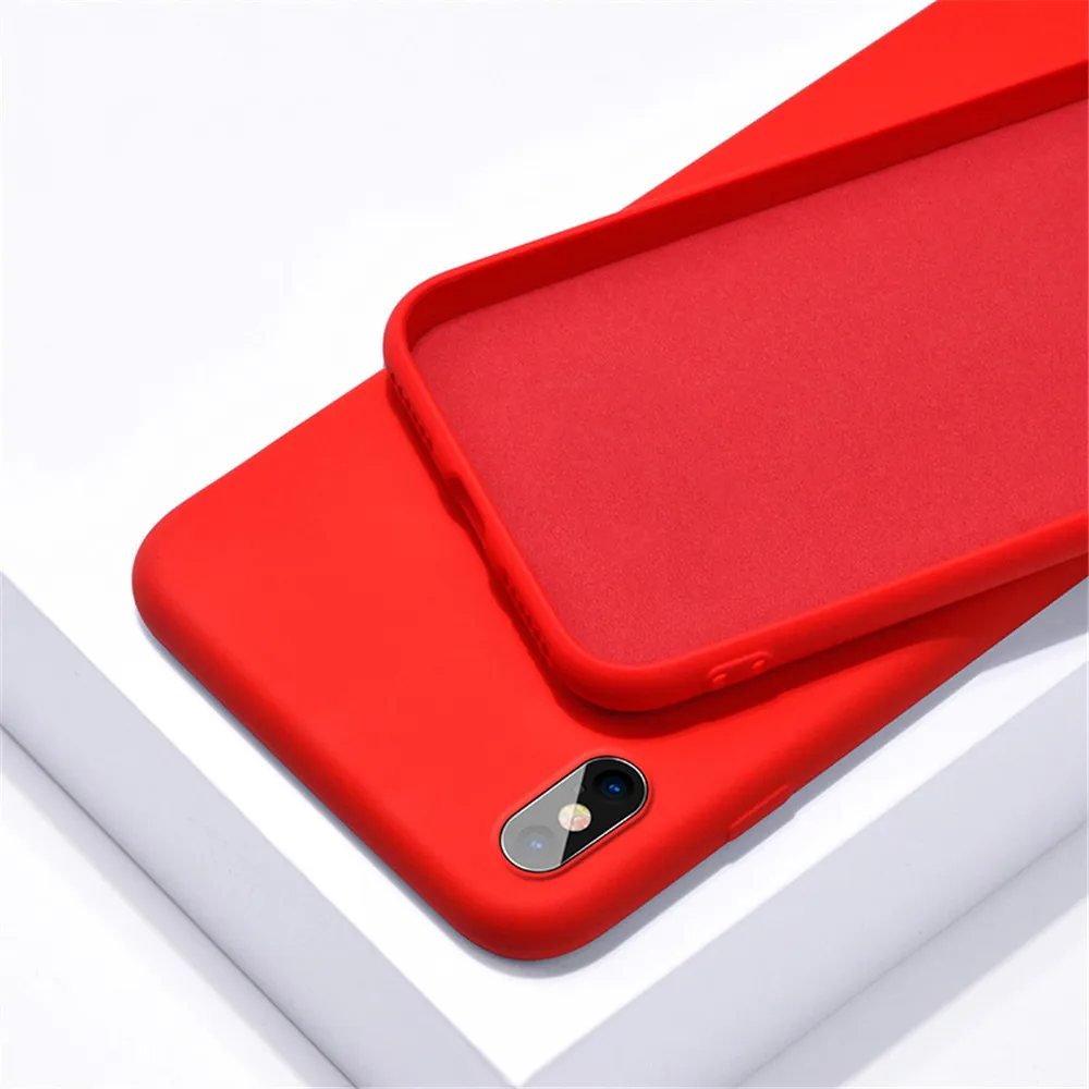 Жидкий силиконовый чехол для телефона для iPhone 11 Pro Max XR XS X чехол s резиновый мягкий карамельный чехол для iPhone 6 6S 7 8 Plus чехол s