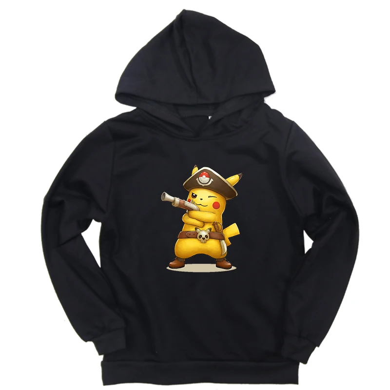 Hoodies 10 Новейшие толстовки с покемонами для маленьких мальчиков и девочек; свитер с принтом Пикачу; хлопковый повседневный спортивный свитер для подростков; сезон весна-осень - Цвет: Hoodies 10