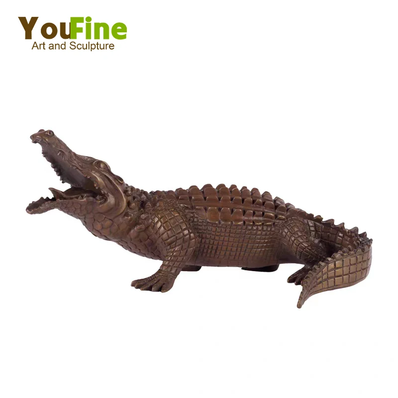 

Бронзовая искусственная античная бронза, винтажное литье из бронзы аллигатора, настольное украшение, домашний декор