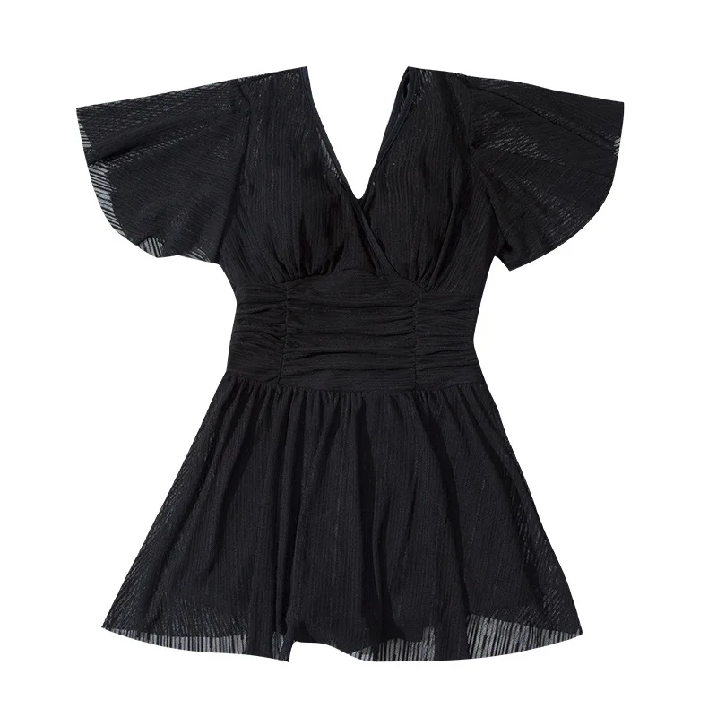 

One Piece Swimsuit Korean Style Plus Size Swimwear Dress Bikinis 2021 Hot Bathing Suit Women Trendy Onepiece Skirt Covering V