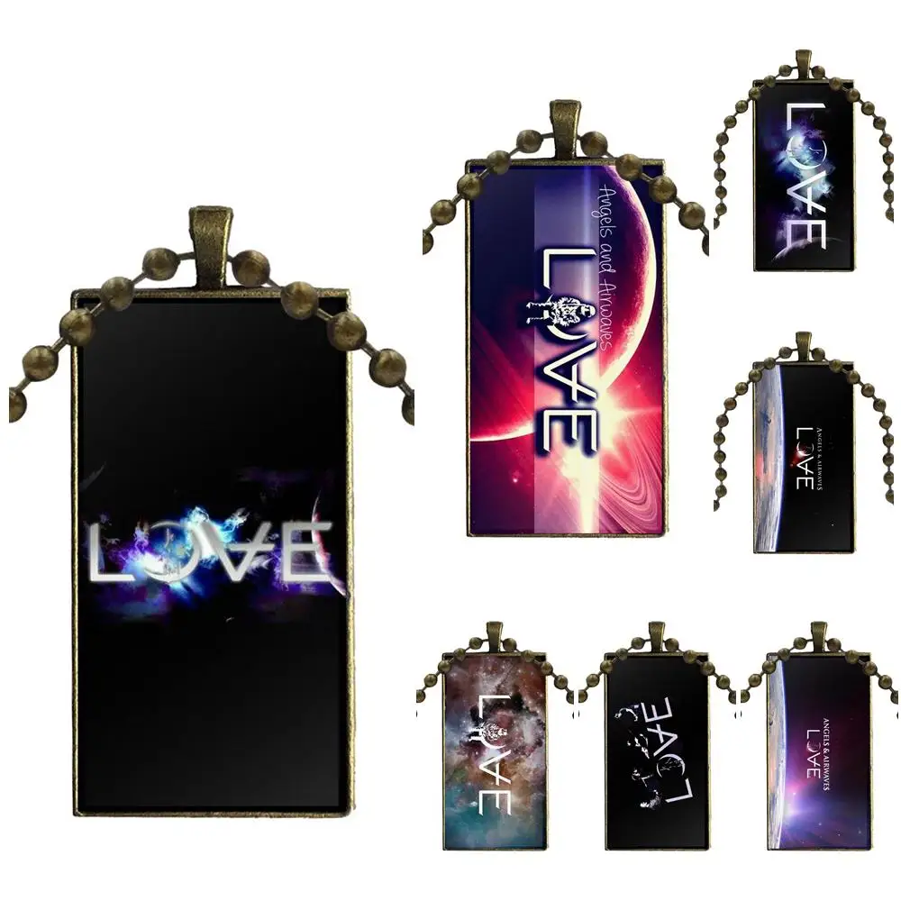 Для унисекс ангелов и Airwaves стальной цветной стеклянный кабошон с прямоугольной