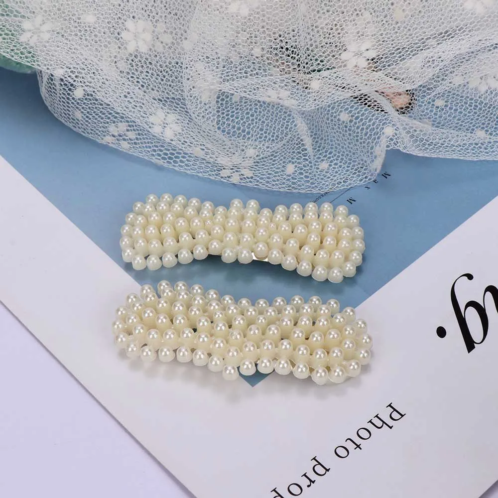 Женская заколка для волос в Корейском стиле элегантная белая со встроенной