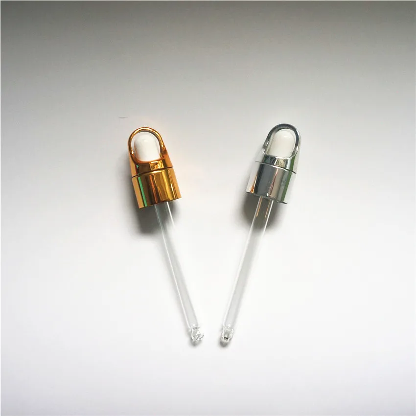 

20-300pcs Flower Basket Essential Oil Bottles Cap Gold/silver Glue Head Dropper Lid 18/410 Dropper Cap with Pipe Glass Bottle
