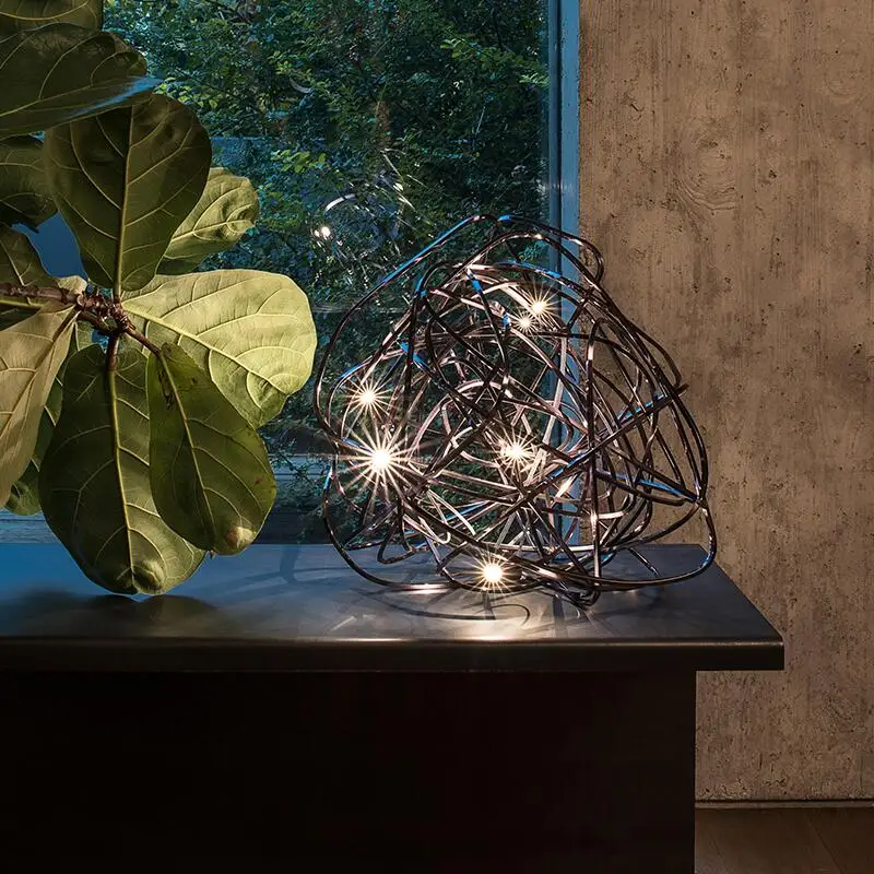 Креативный светодиодный подвесной светильник из нержавеющей стали в стиле