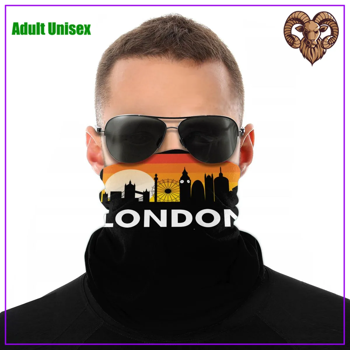 Маски мужские/женские многоразовые банданы с многоразовым покрытием силуэтом