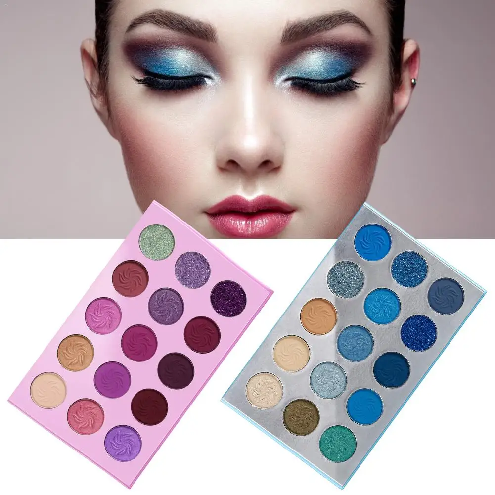 

Dream Purple Blue Eyeshadow Palette 15-Color Matte Shimmer Glitter Makeup Eye Shadow Powder Long Lasting Waterproof Eye Shadow
