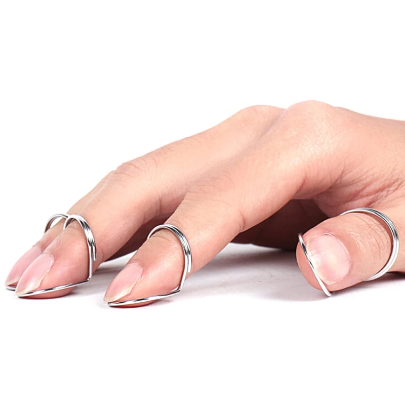 

Pro 4 Stks/set Verstelbare Metalen Duim Vinger Plectrums Wijsvinger Rekbaar Goede Pick Gitaar Bas Accessoires Tools N