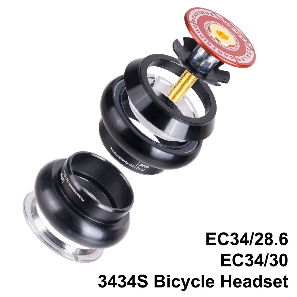 

MTB Road Bike Threadless Headset 34mm EC34 CNC 1-1/8 28.6 Straight Tube Fork 34 Conventional Threadless Headset Bearing 3434S